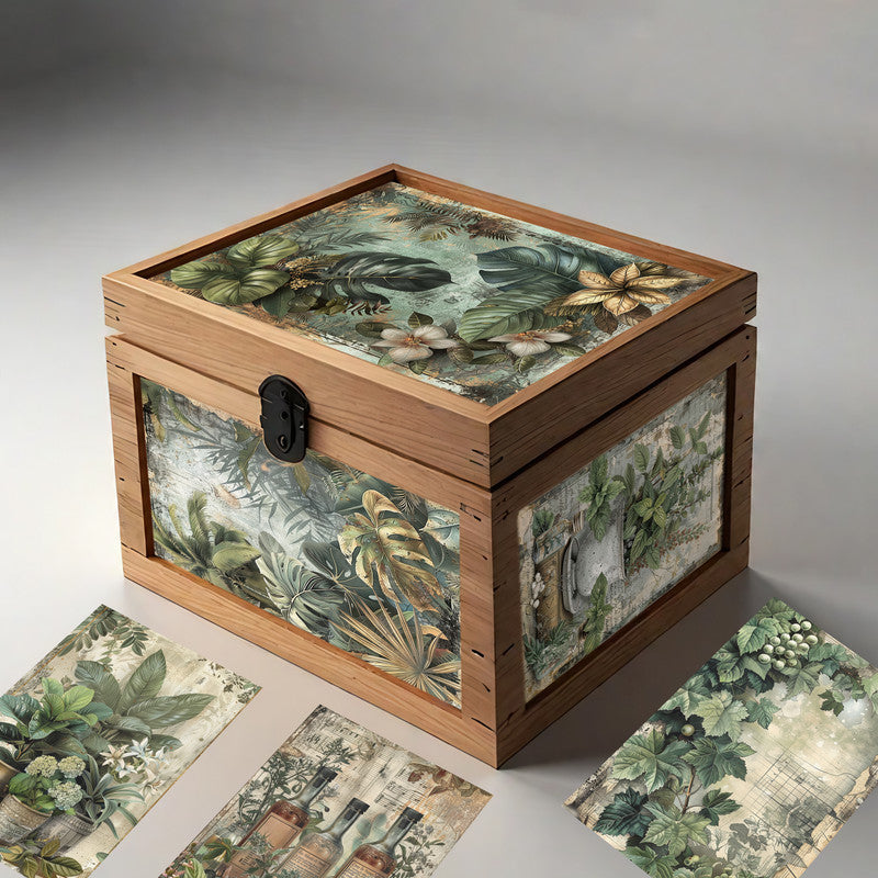 Life Memories of Lush Green Leaves Decoupage A4 A5 & A4
