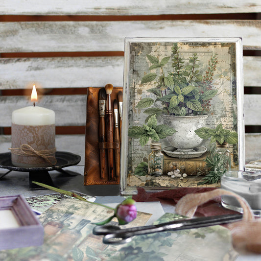 Life Memories of Lush Green Leaves Decoupage A4 A5 & A4