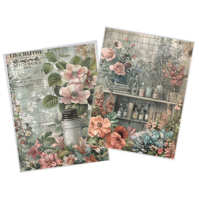 Life Memories of Peach Floral Wall Decoupage 800mm x 600mm