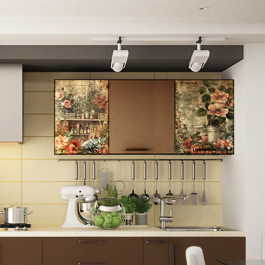 Life Memories of Peach Floral Wall Decoupage 800mm x 600mm