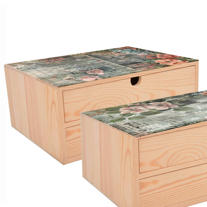 Life Memories of Peach Floral Wall Decoupage 800mm x 600mm
