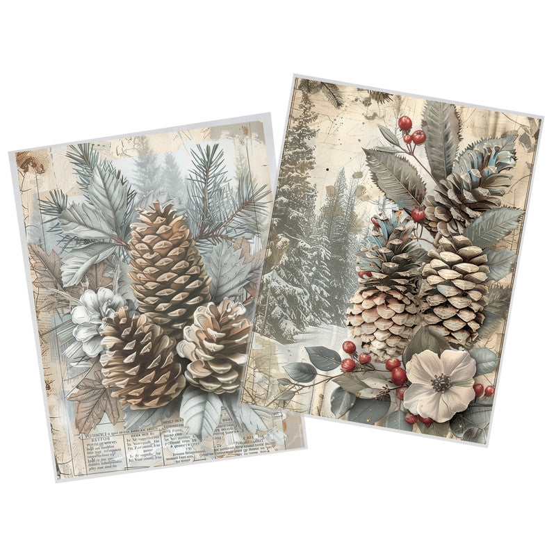 Life Memories of Pine Cone Decoupage 800mm x 600mm