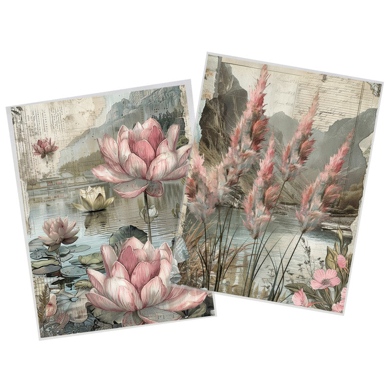 Life Memories of a River Side Decoupage 800mm x 600mm