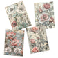 Life Memories of a Row of Red Flowers Decoupage A3