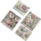 Life Memories of a Row of Red Flowers Decoupage A3