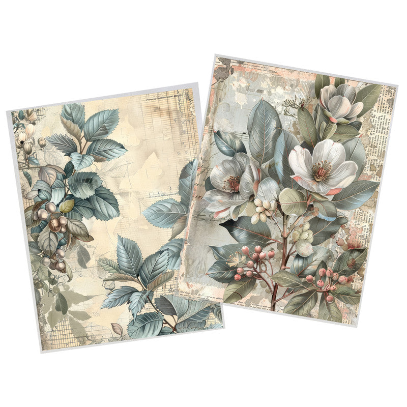 Life Memories of a White Flower Branch Decoupage 800mm x 600mm
