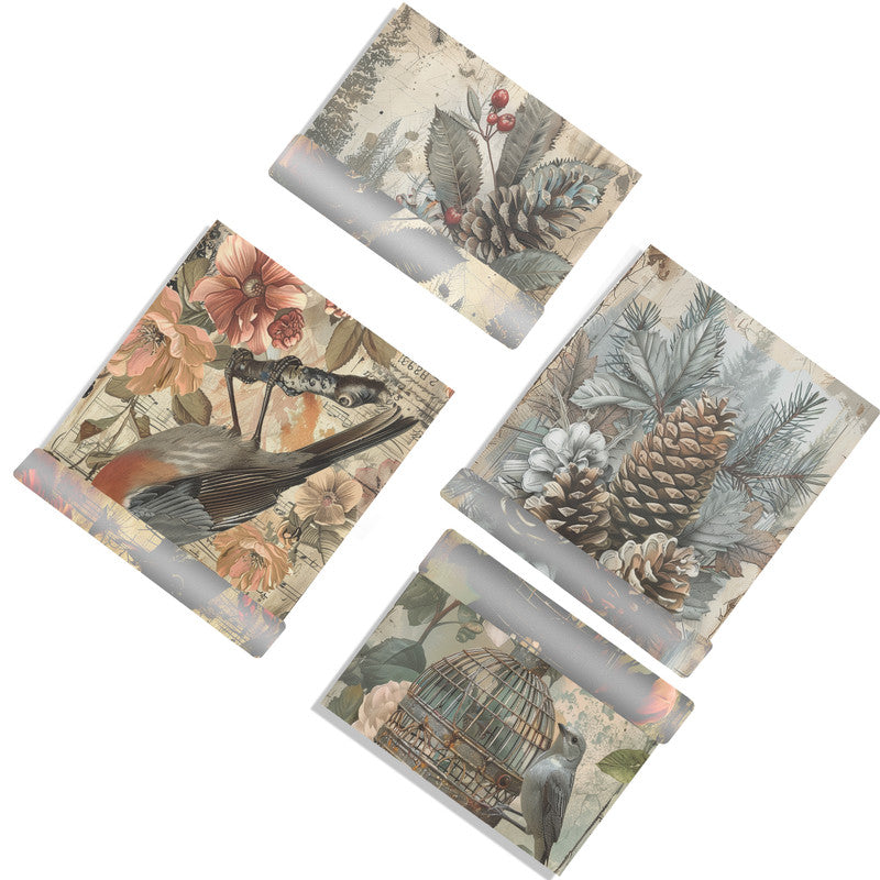 Life Memories of the Birds in the Pine Trees Decoupage A3