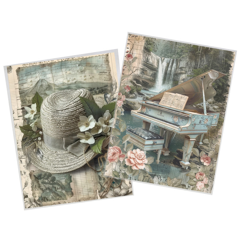 Life Memories of the Piano Player Decoupage 800mm x 600mm