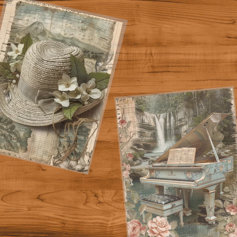 Life Memories of the Piano Player Decoupage 800mm x 600mm