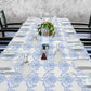 Light Blue on White Classic Print 3m Rectangle Tablecloth