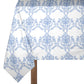 Light Blue on White Classic Print 3m Rectangle Tablecloth