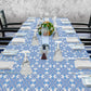 Light Blue on White Geometric Pattern 3m Rectangle Tablecloth
