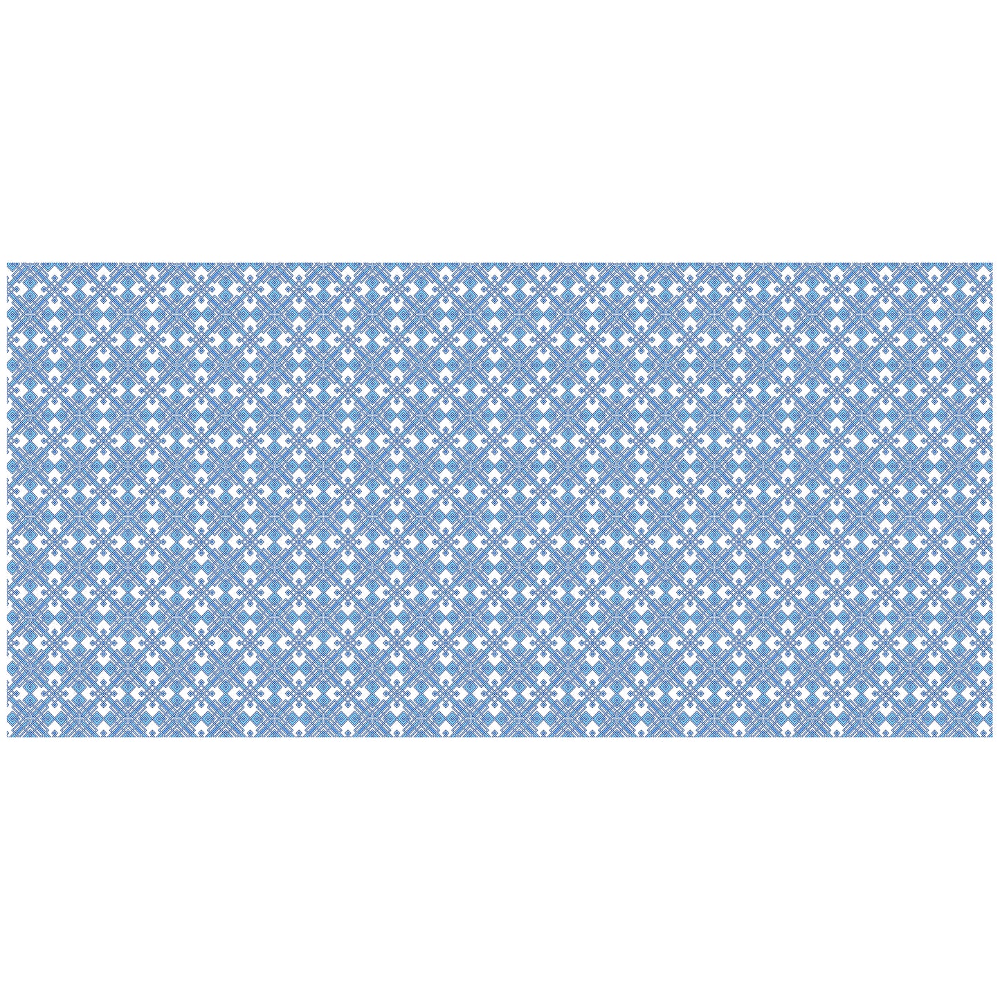 Light Blue on White Geometric Pattern 3m Rectangle Tablecloth