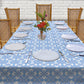 Light Blue on White Geometric Pattern 3m Rectangle Tablecloth