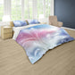 Light Blue to Pink Plume Duvet Cover Set