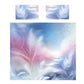 Light Blue to Pink Plume Duvet Cover Set