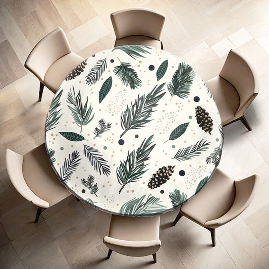 Light Evergreen Whispers Round Tablecloth by Wikus Schalkwyk