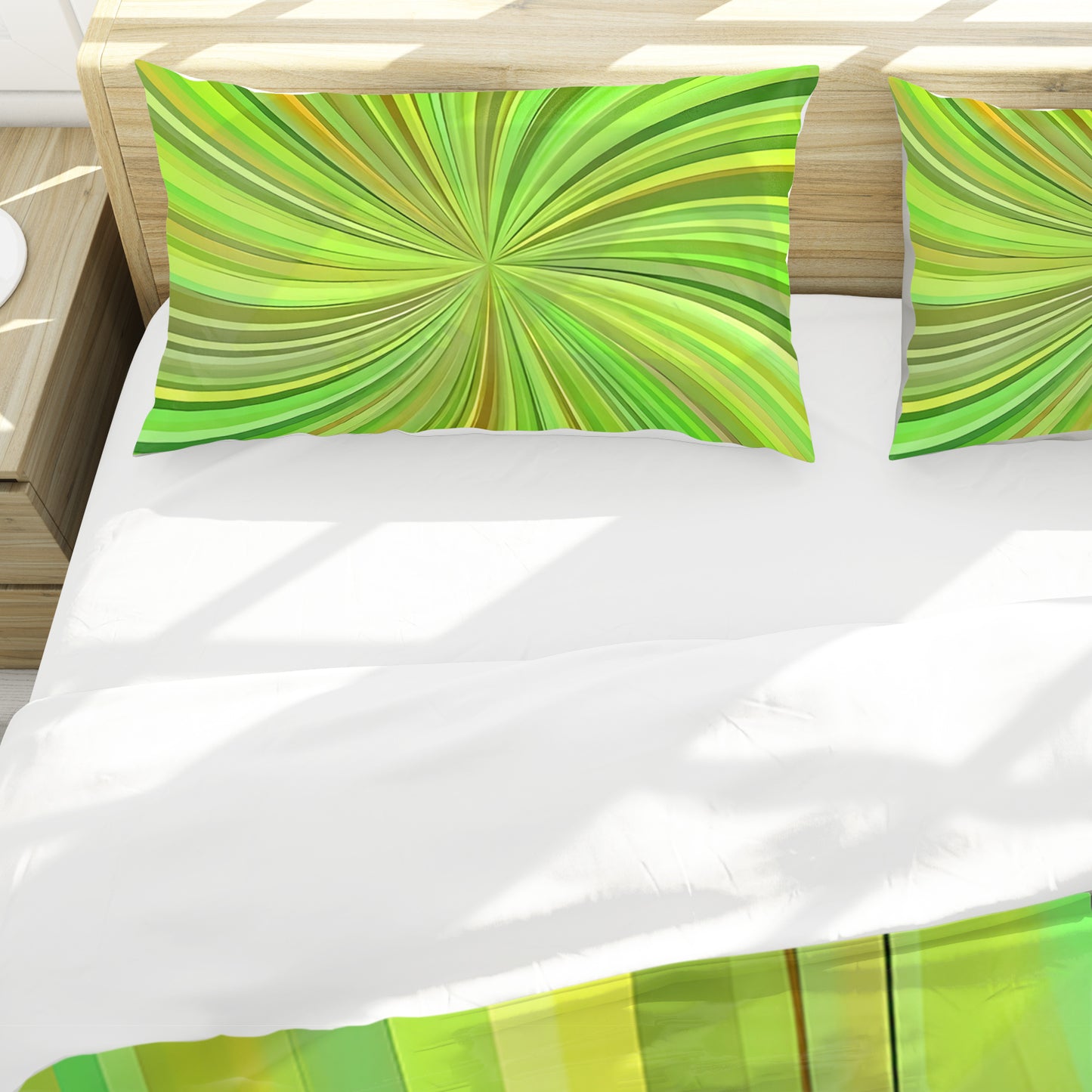 Light Green Swirl Duvet Cover Set