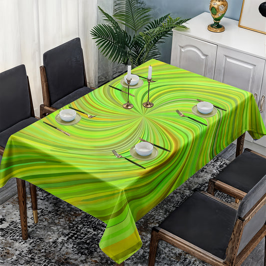 Light Green Swirl Rectangle Tablecloth