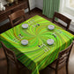 Light Green Swirl Square Tablecloth