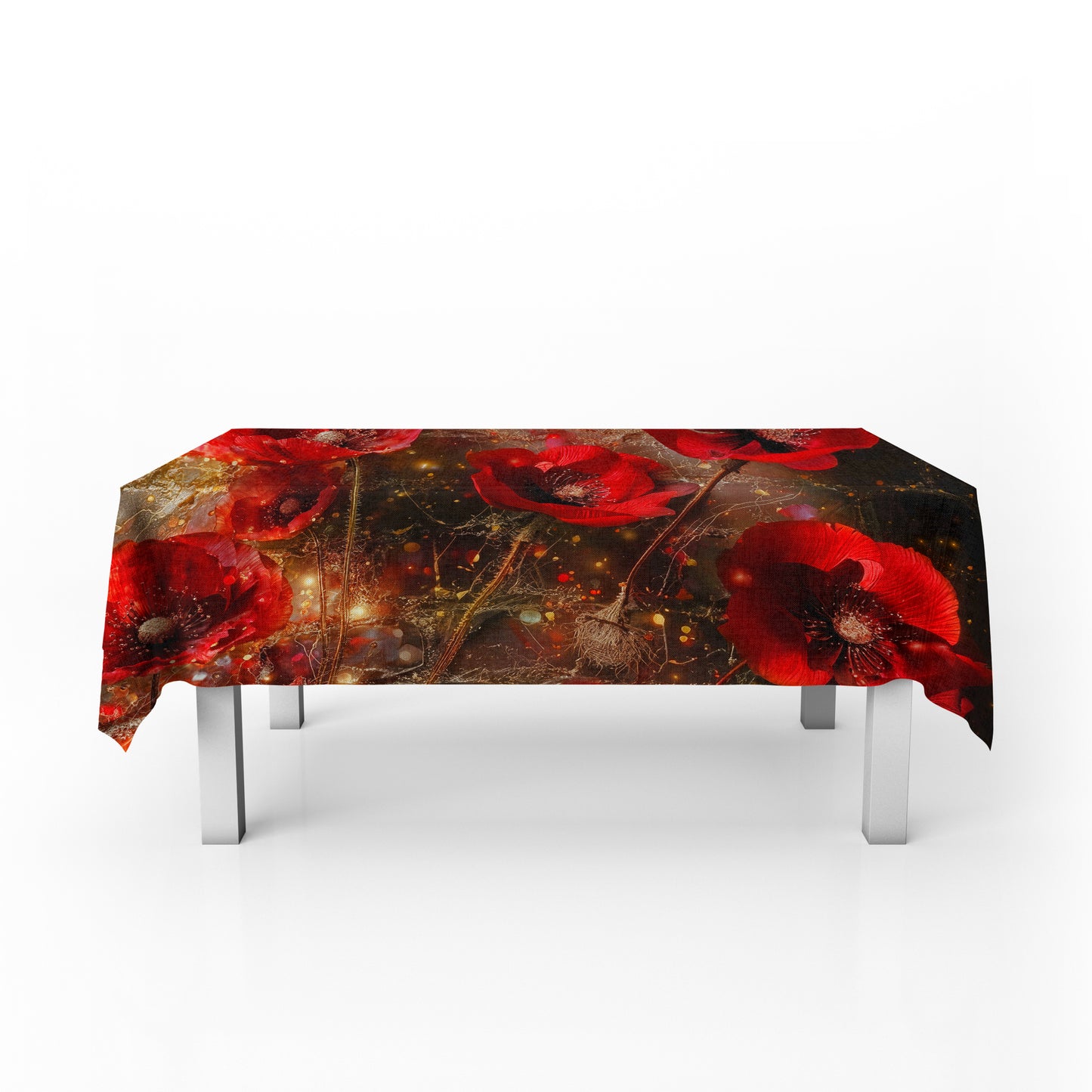 Lightened Poppies Rectangle Tablecloth
