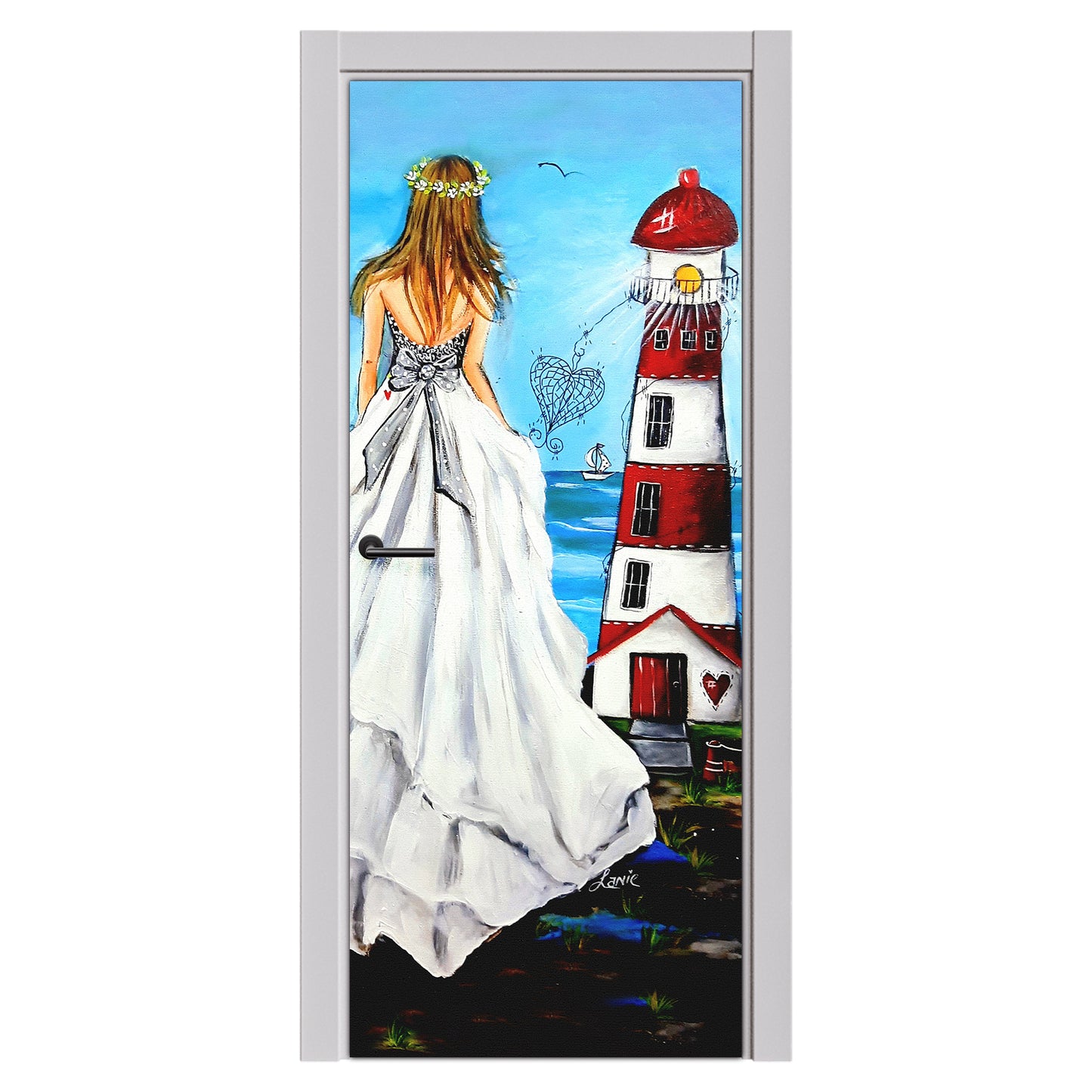 Decoupage - Lighthouse Lady By Lanie Wolvaardt Door