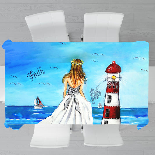 Lighthouse Lady By Lanie Wolvaardt Rectangle Tablecloth