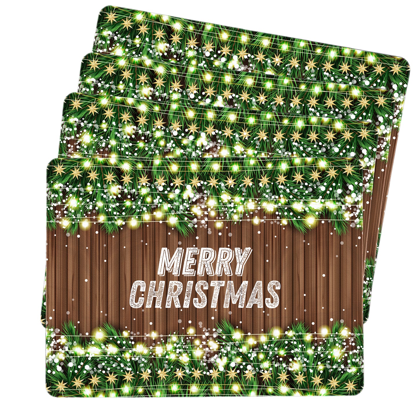 Lights on Wood Christmas Placemats