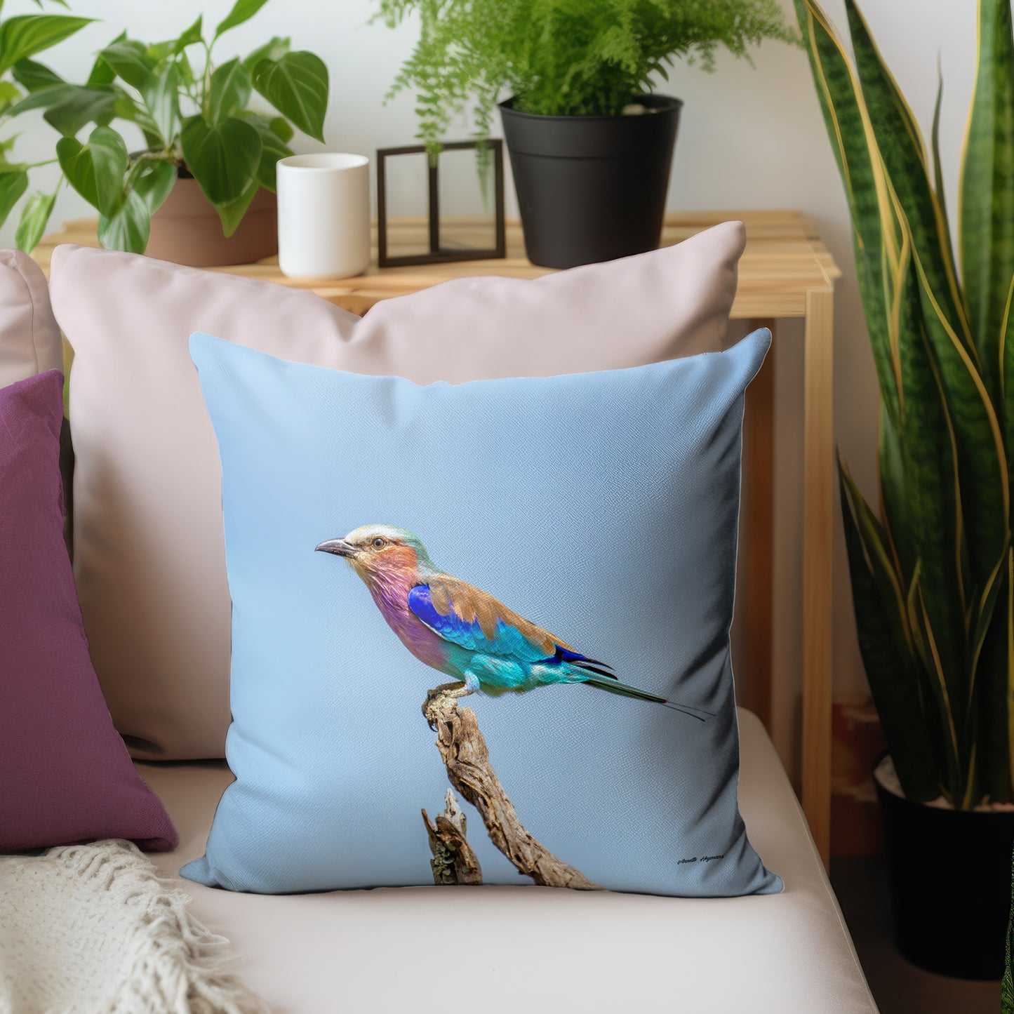 Lilac Breasted Roller Luxury Scatter by Annette Heymans