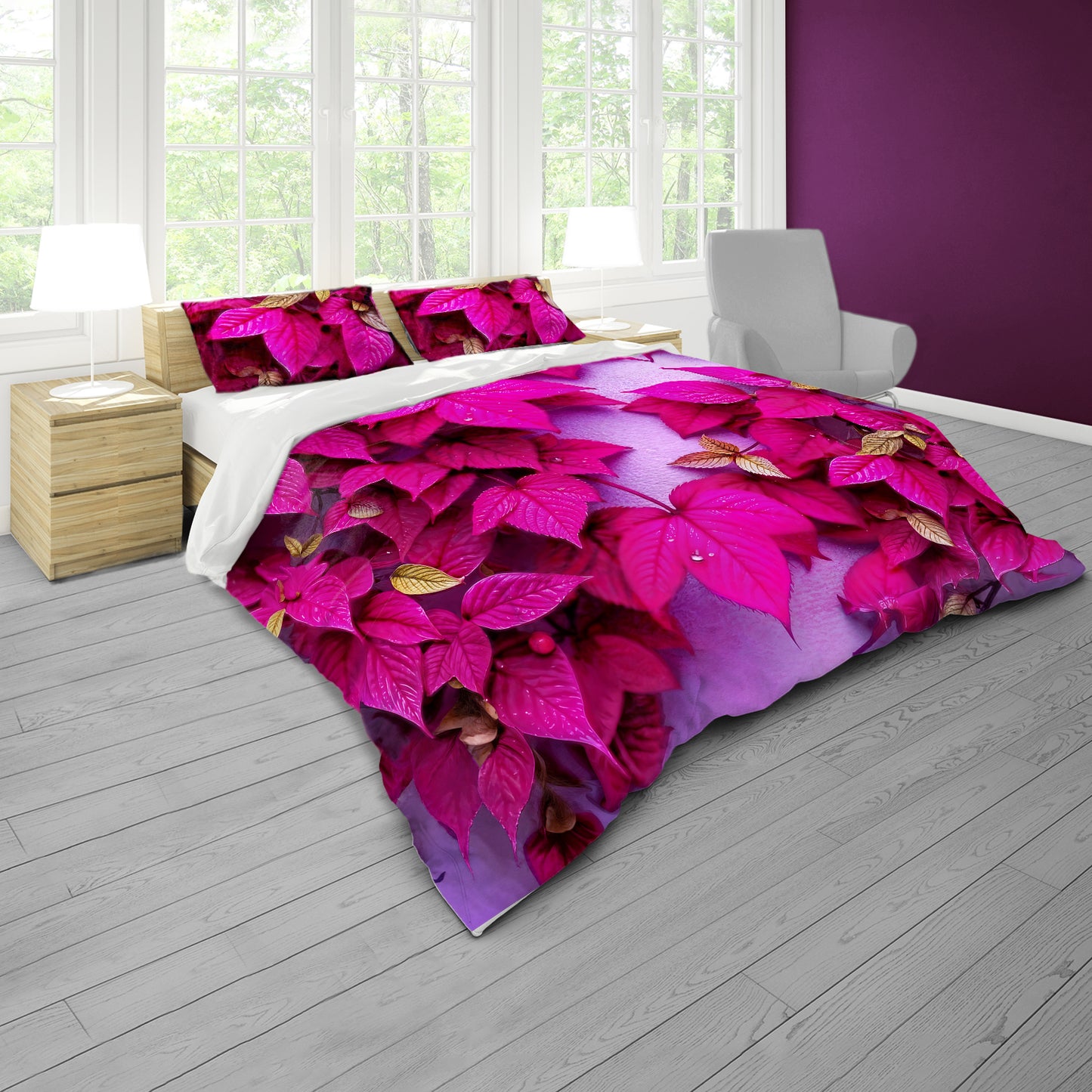 Lilac Leaves Duvet Cover Set