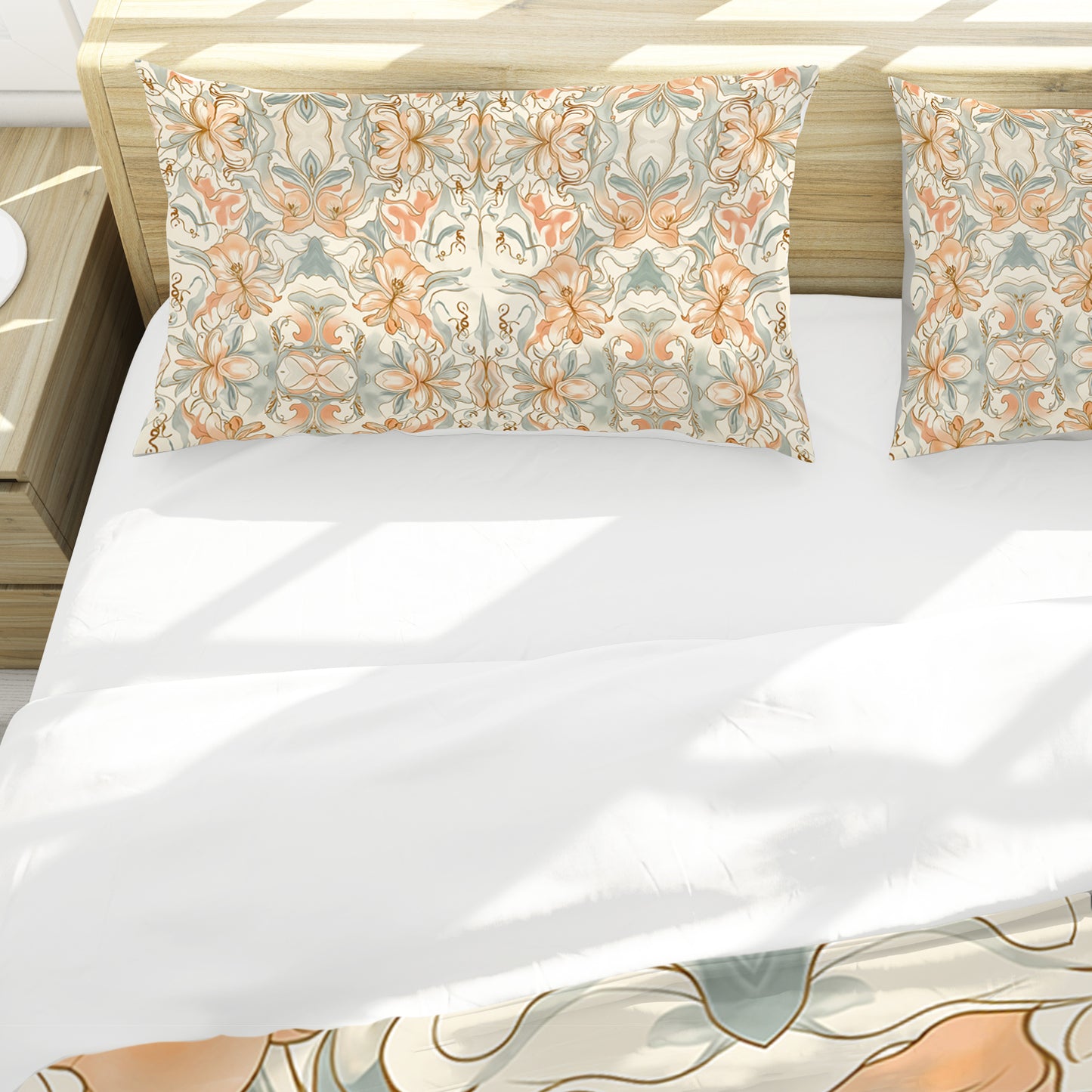 Lilies On Cream Duvet Cover Set