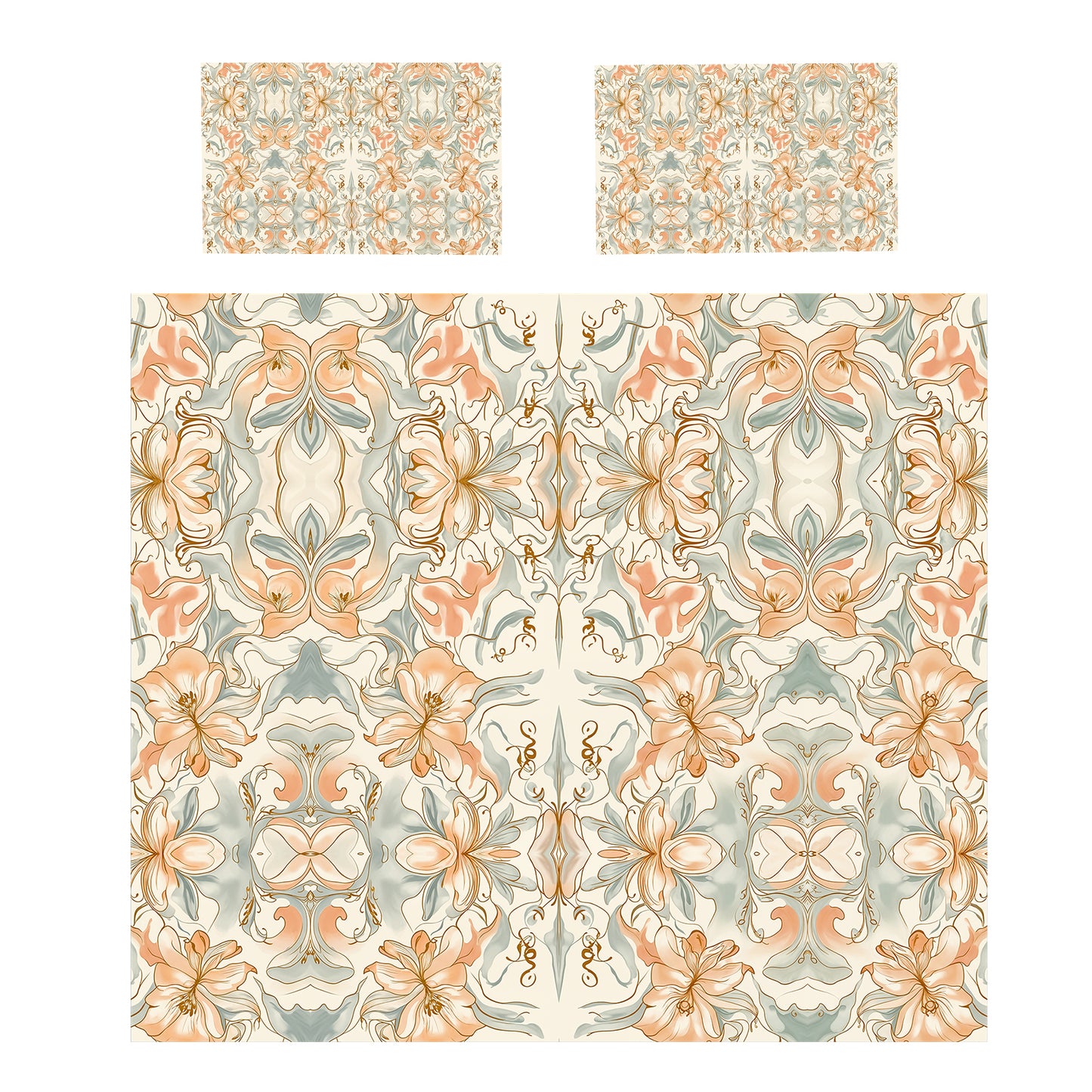 Lilies On Cream Duvet Cover Set