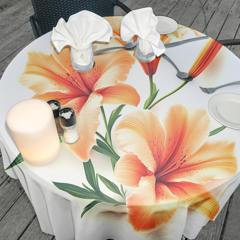 Lily Round Tablecloth by Wikus Schalkwyk