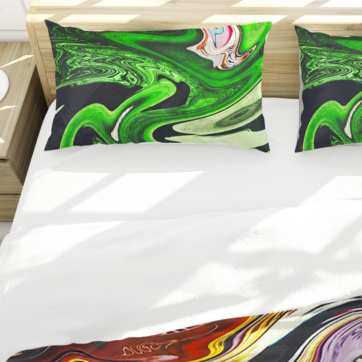 Lime Green Swirl Duvet Cover Set