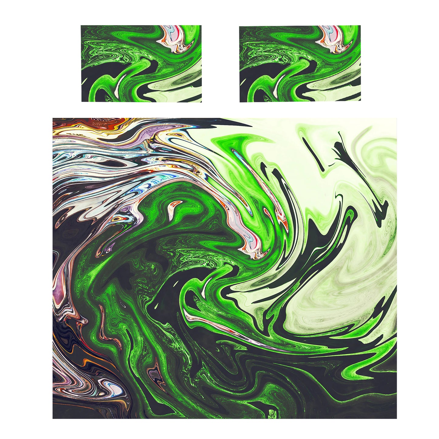 Lime Green Swirl Duvet Cover Set