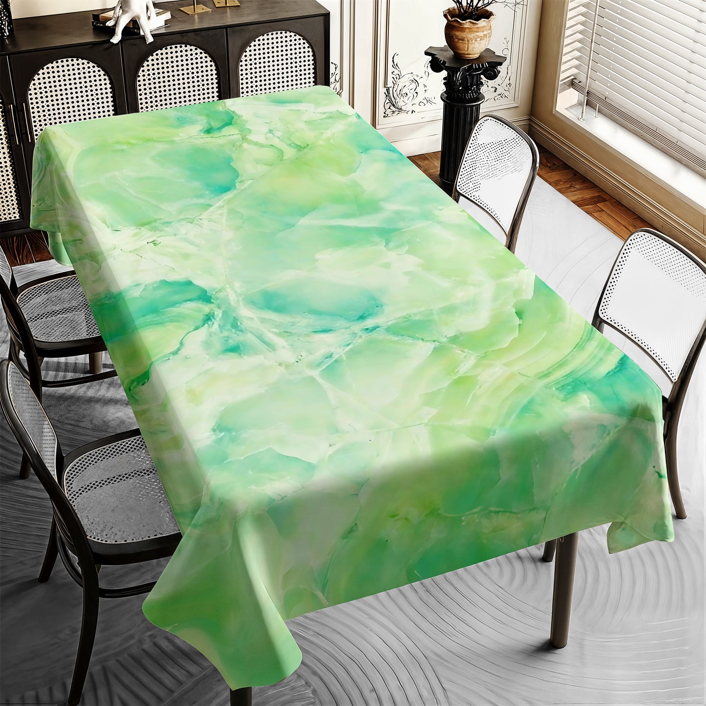 Lime Marble Abstract Rectangle Tablecloth