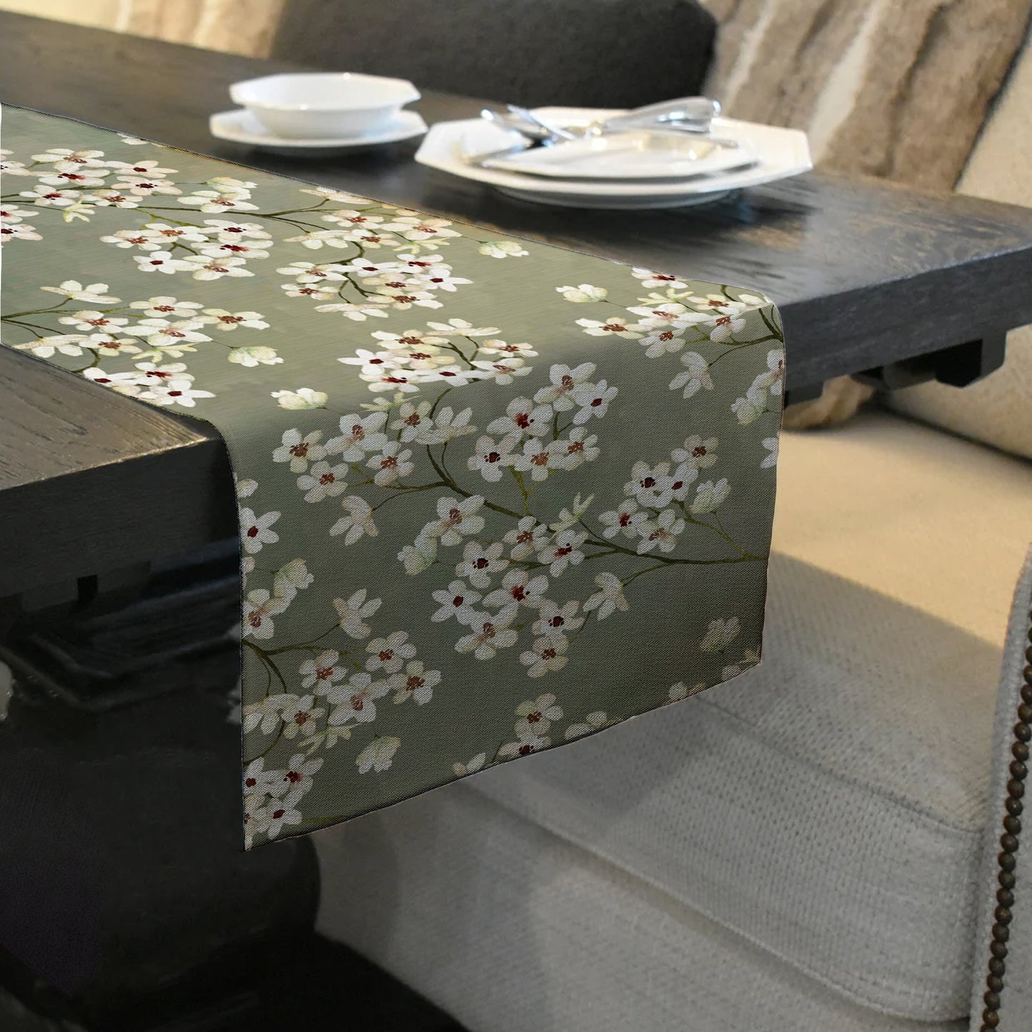 Lime Meadow Bloom Table Runner by Mark van Vuuren