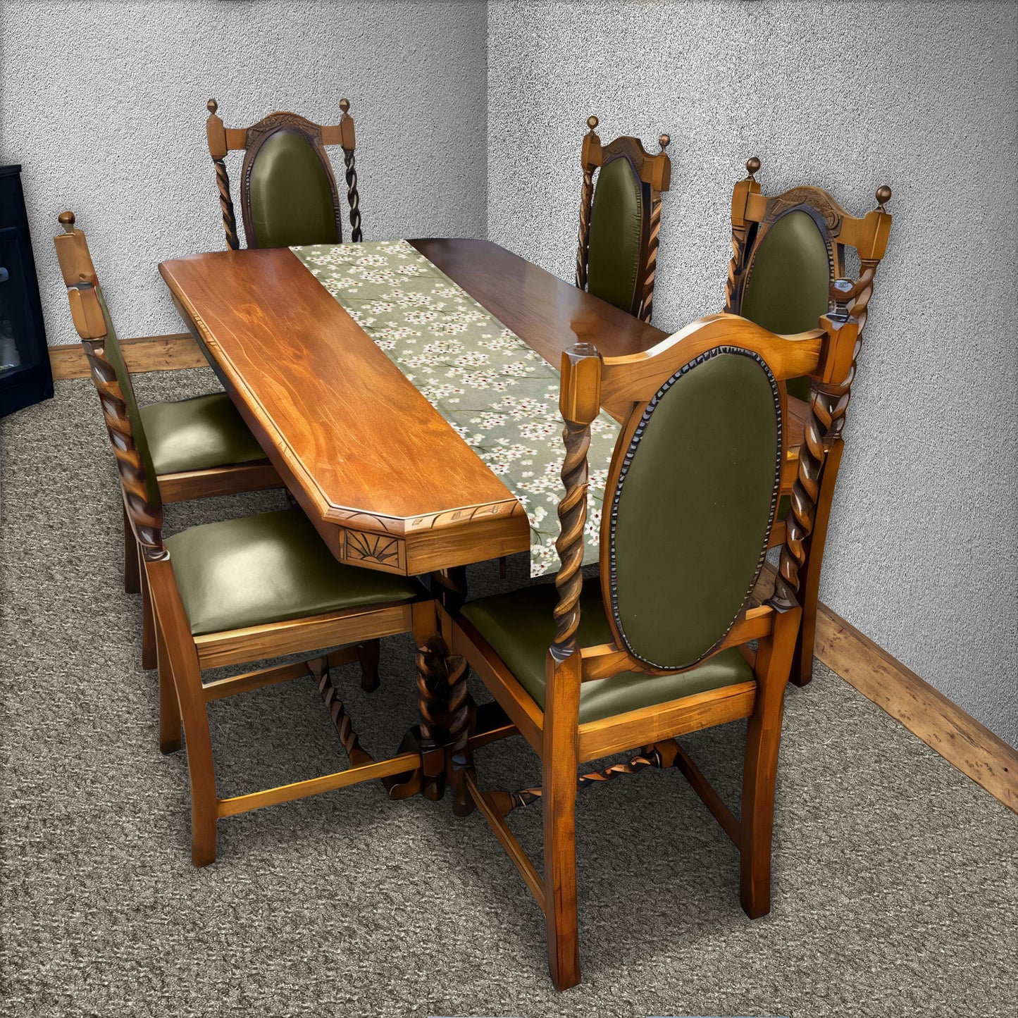 Lime Meadow Bloom Table Runner by Mark van Vuuren