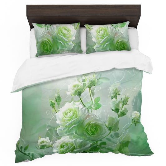Lime Rose Duvet Cover Set