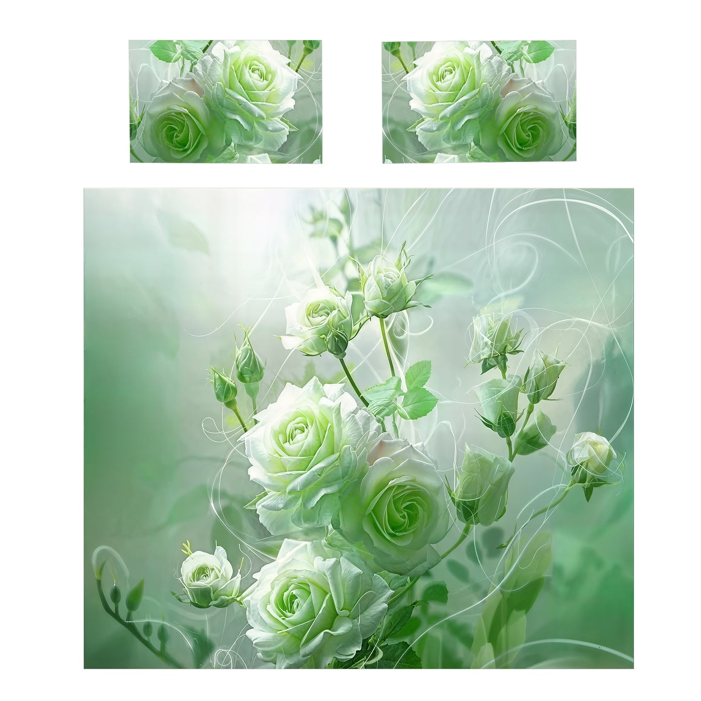 Lime Rose Duvet Cover Set