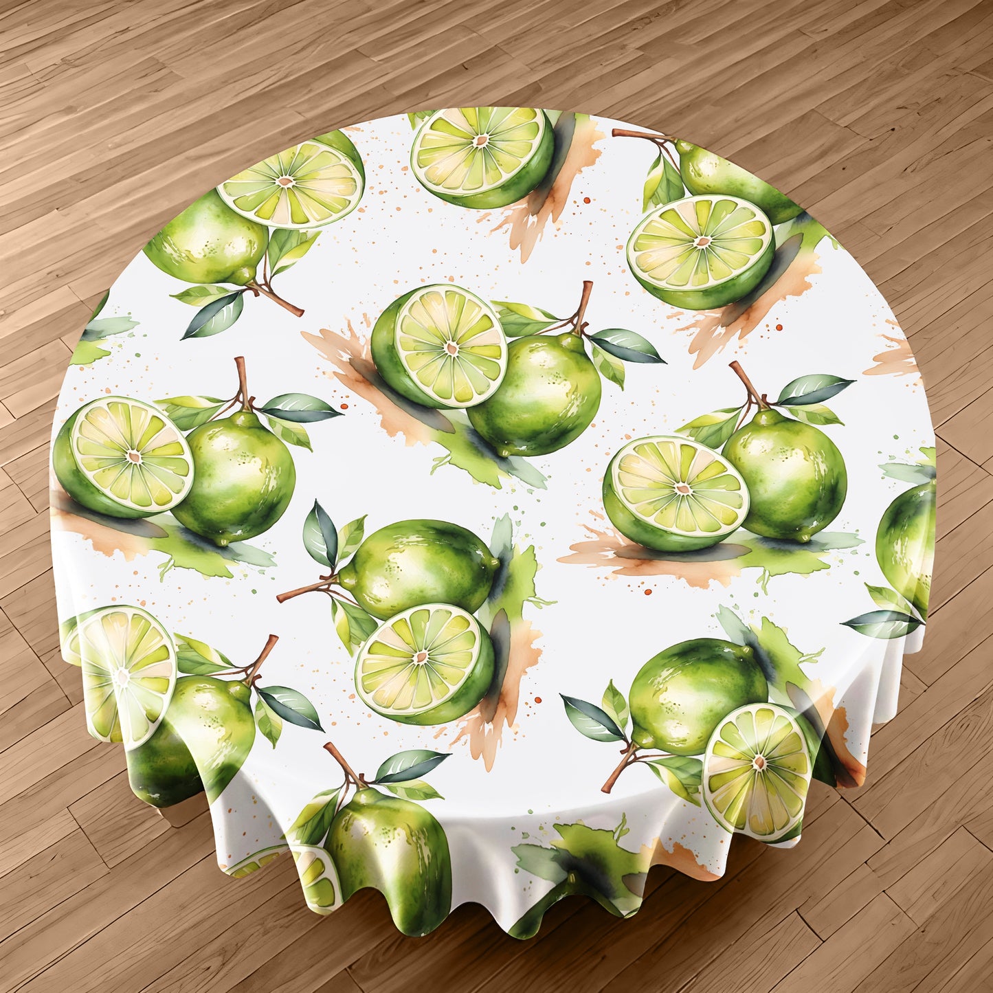 Lime Round Tablecloth by Mark van Vuuren