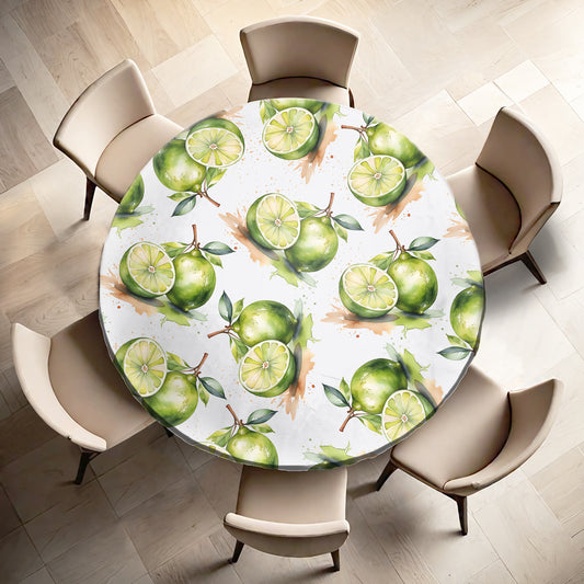 Lime Round Tablecloth by Mark van Vuuren