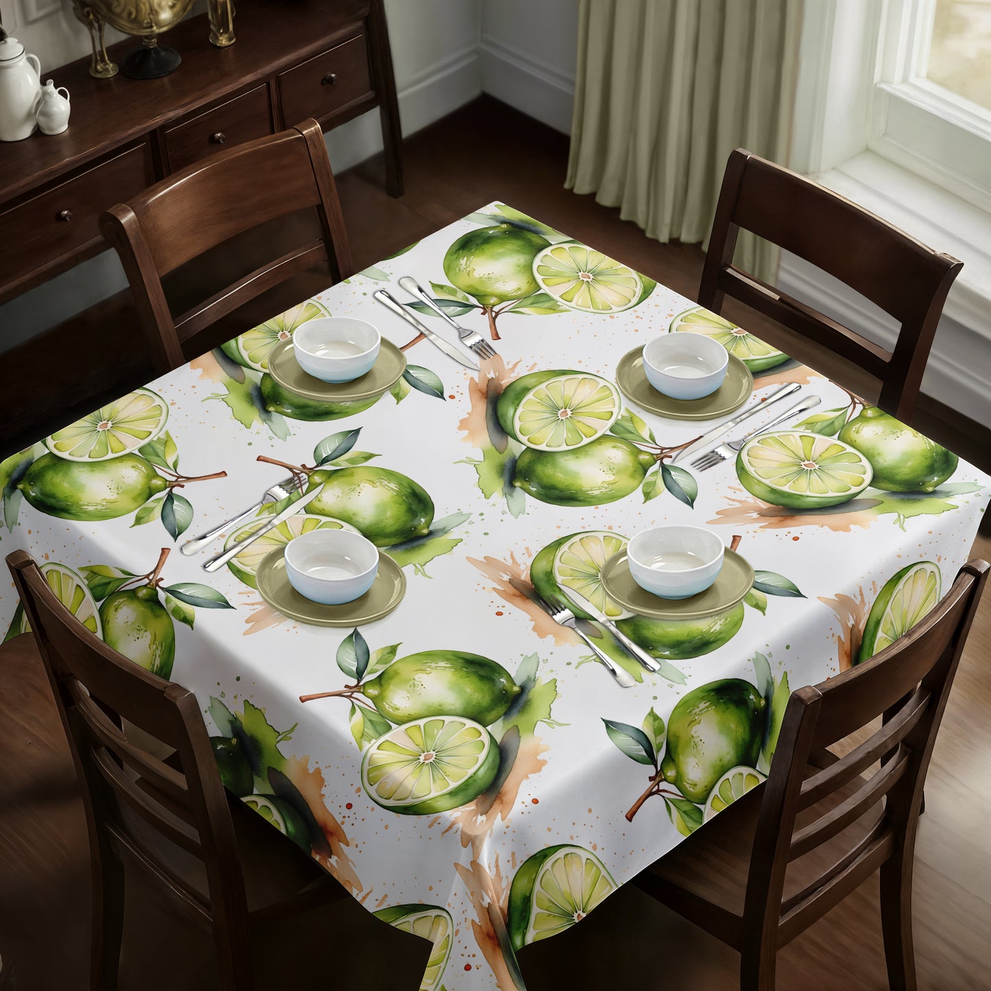 Lime Square Tablecloth by Mark van Vuuren