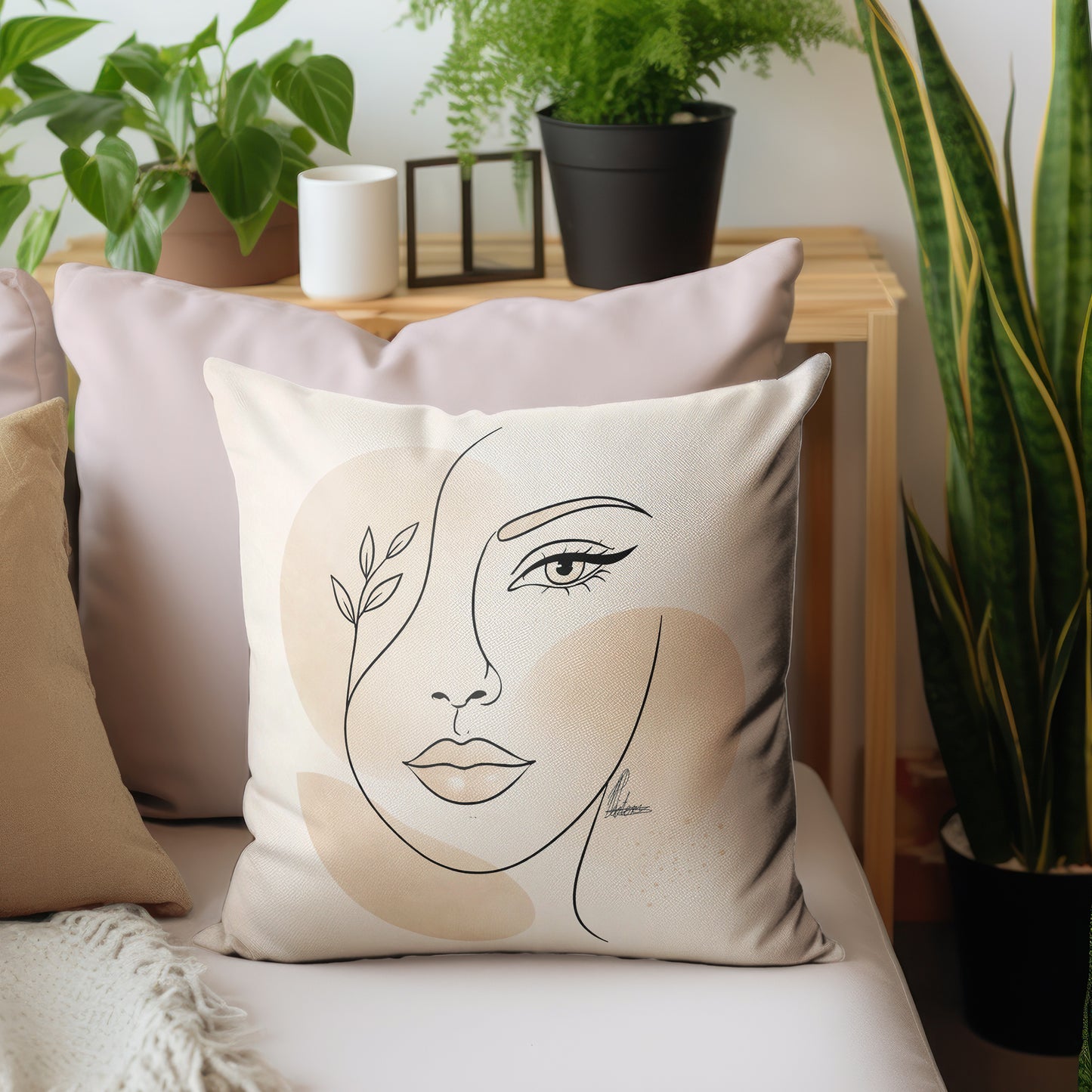 Line Art Face 1 Luxury Scatter by Nathan Pieterse