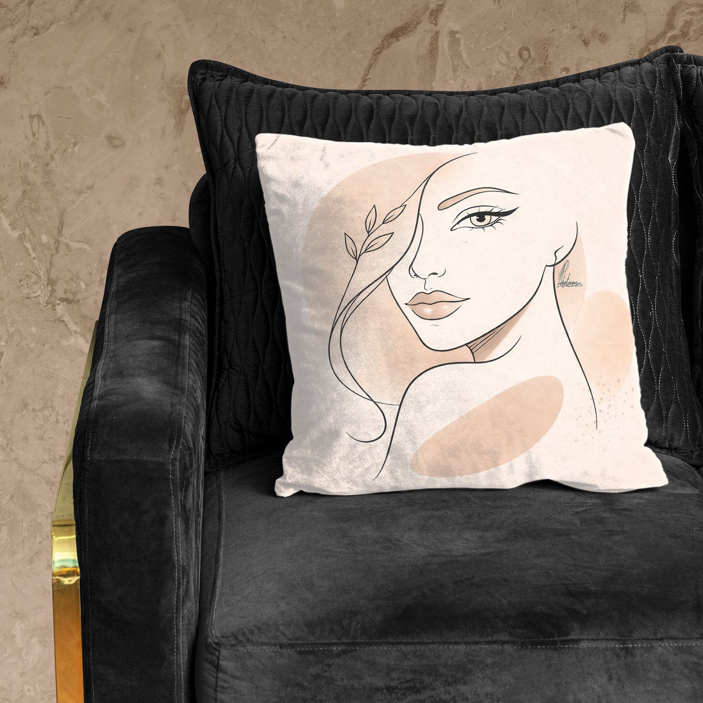 Line Art Face 2 Luxury Scatter by Nathan Pieterse