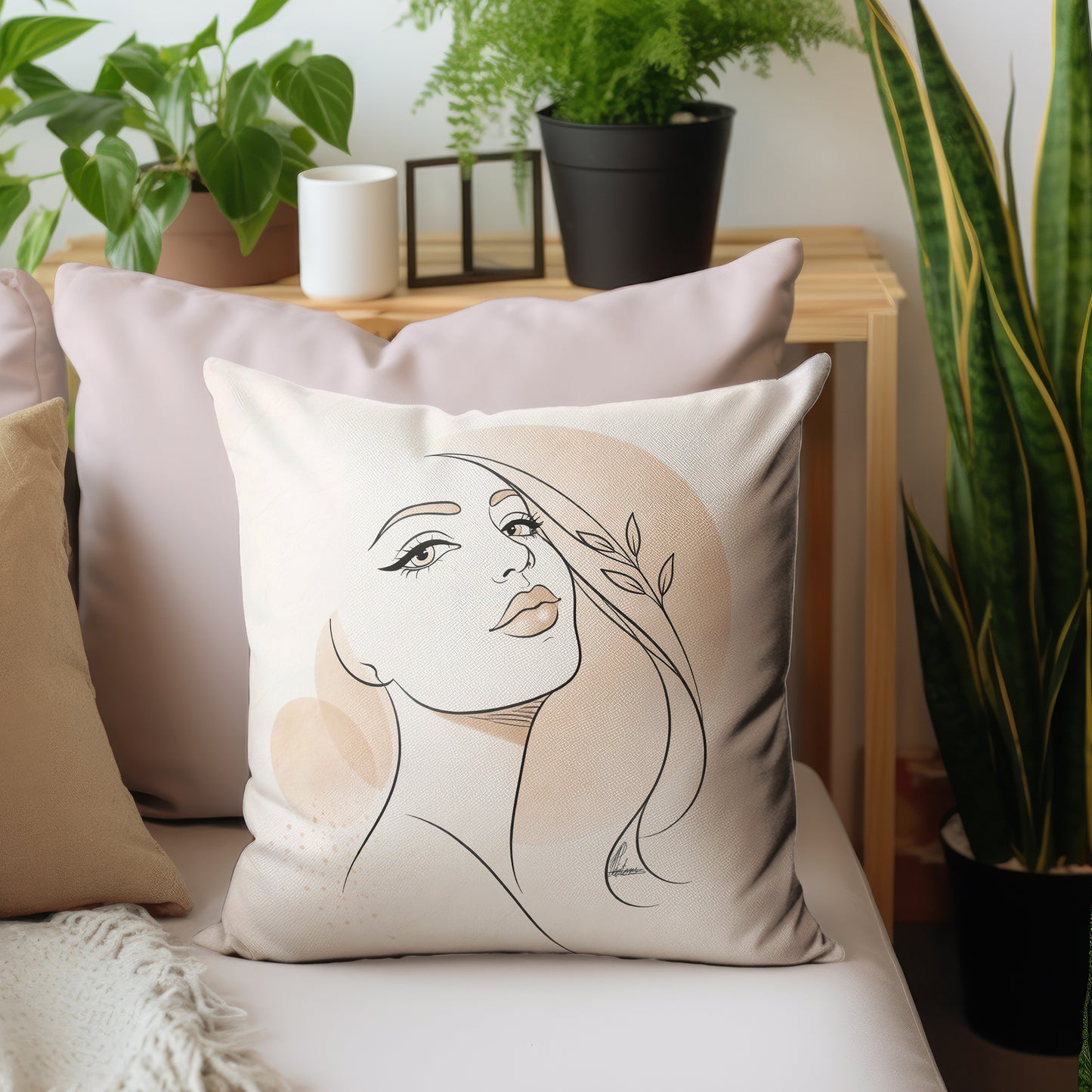 Line Art Face 3 Luxury Scatter by Nathan Pieterse