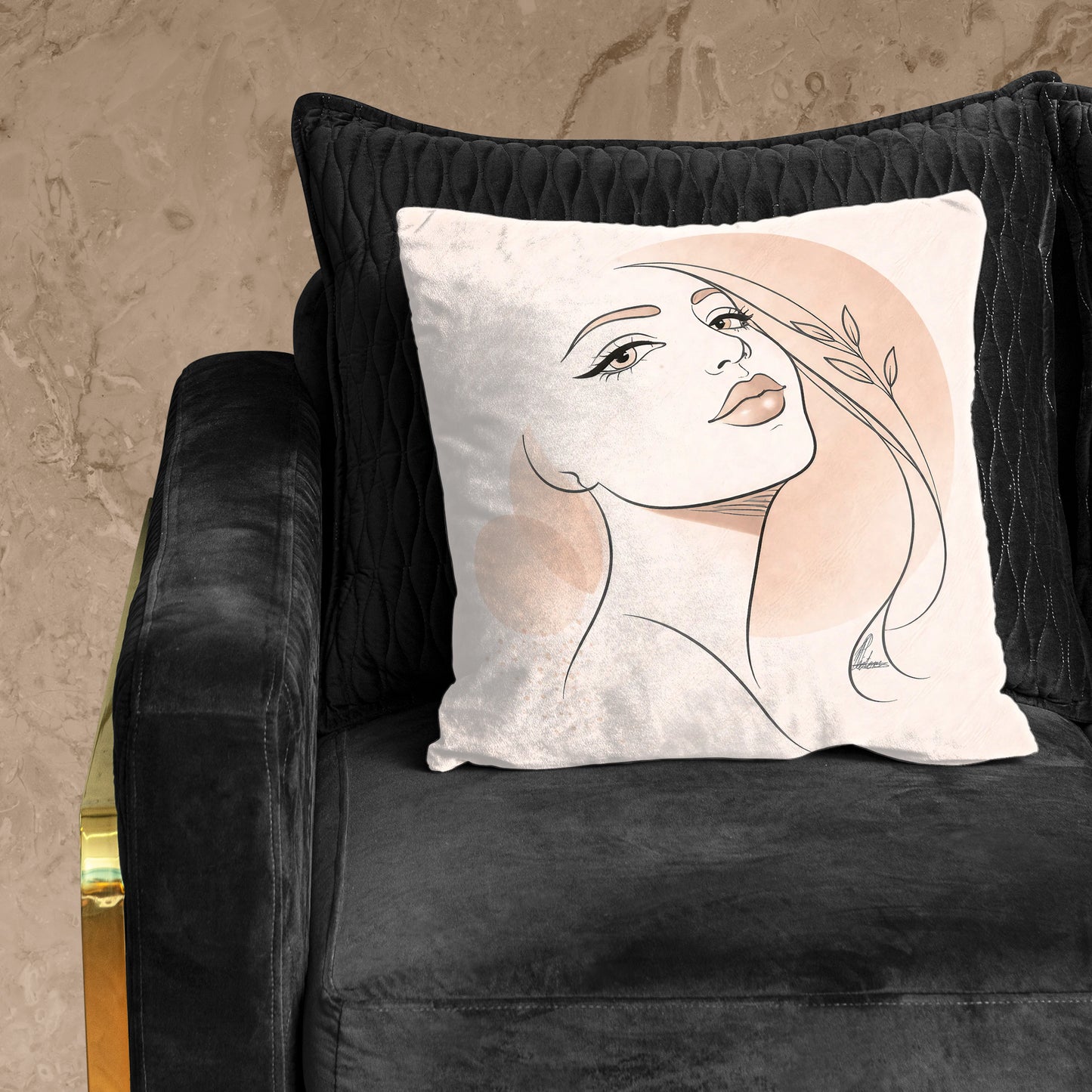 Line Art Face 3 Luxury Scatter by Nathan Pieterse