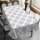Line Squares on White Rectangle Tablecloth