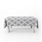 Line Squares on White Rectangle Tablecloth