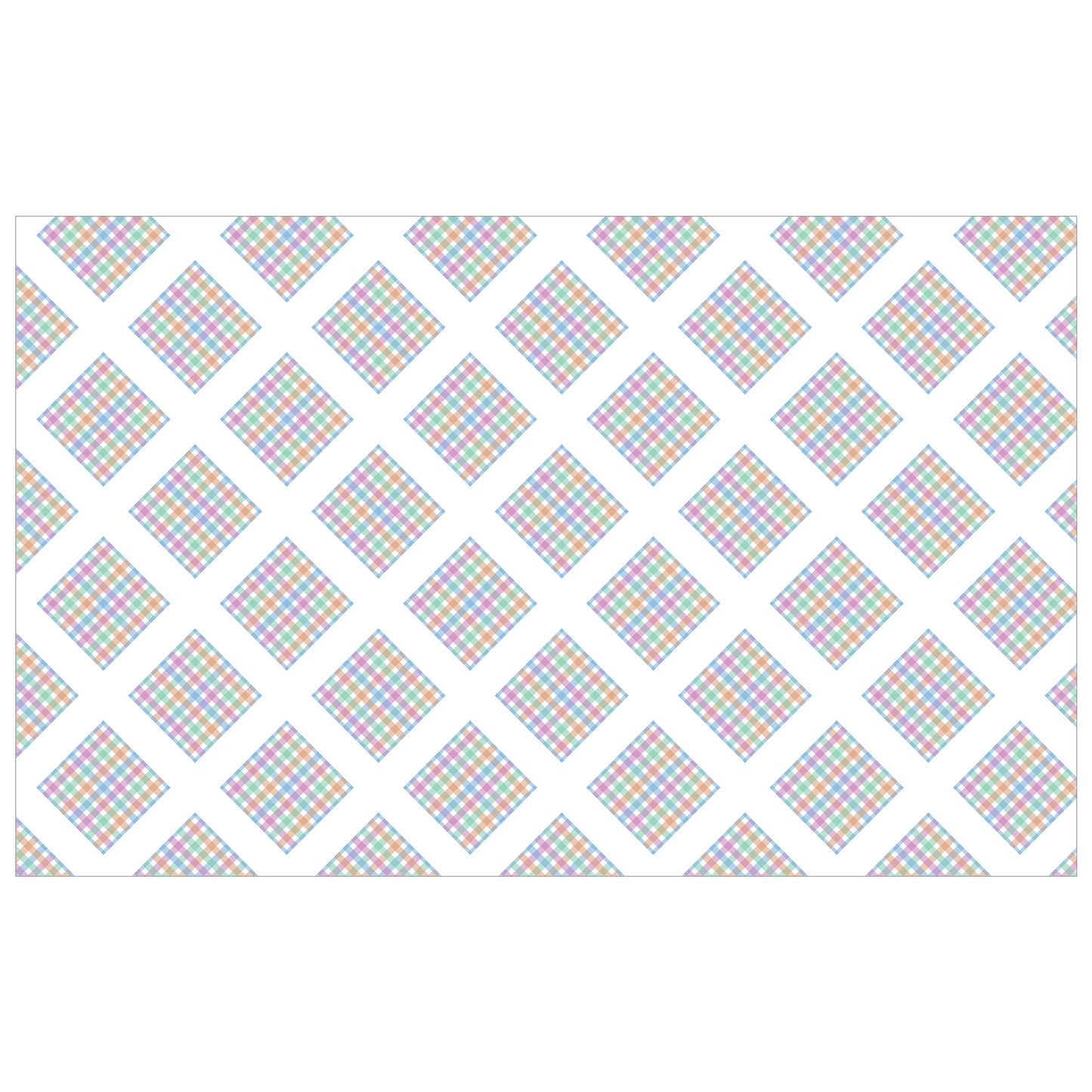 Line Squares on White Rectangle Tablecloth